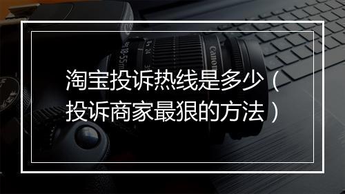 淘宝投诉热线是多少（投诉商家最狠的方法）