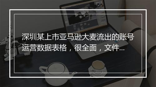 深圳某上市亚马逊大麦流出的账号运营数据表格，很全面，文件大小多达47M！