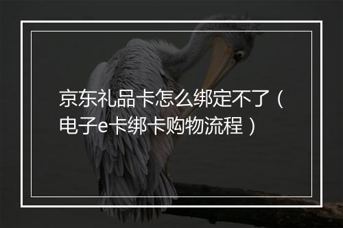 京东礼品卡怎么绑定不了（电子e卡绑卡购物流程）