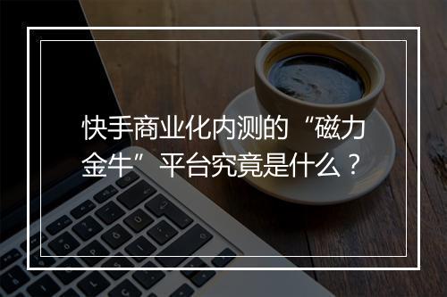 快手商业化内测的“磁力金牛”平台究竟是什么？