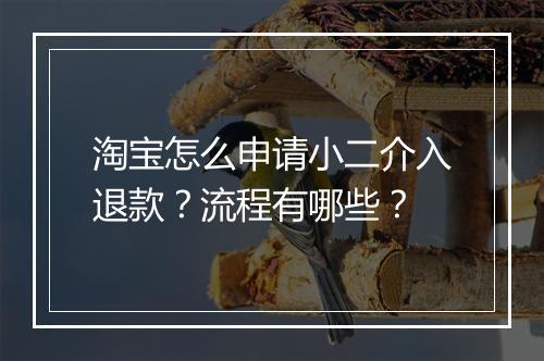 淘宝怎么申请小二介入退款？流程有哪些？