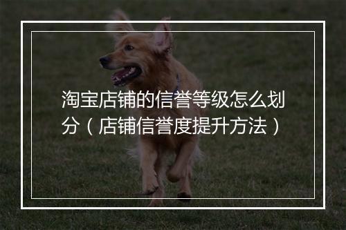 淘宝店铺的信誉等级怎么划分（店铺信誉度提升方法）