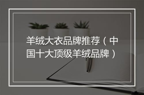 羊绒大衣品牌推荐（中国十大顶级羊绒品牌）