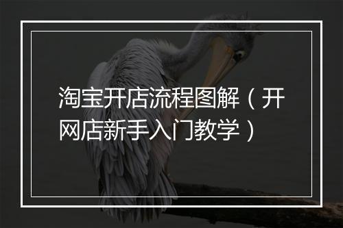 淘宝开店流程图解（开网店新手入门教学）