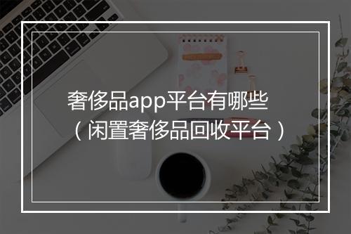 奢侈品app平台有哪些（闲置奢侈品回收平台）