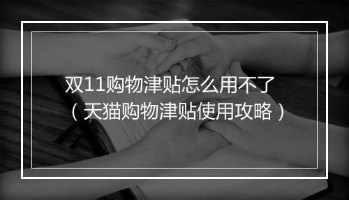 双11购物津贴怎么用不了（天猫购物津贴使用攻略）