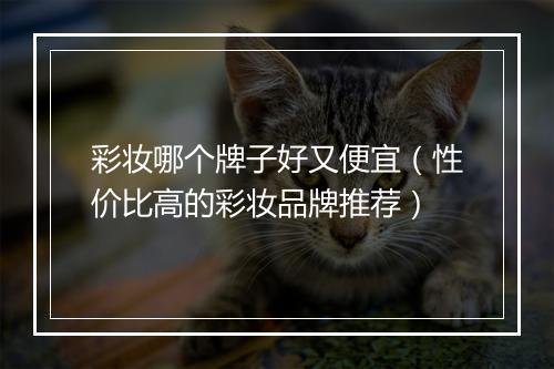 彩妆哪个牌子好又便宜（性价比高的彩妆品牌推荐）