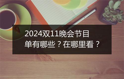 2024双11晚会节目单有哪些？在哪里看？