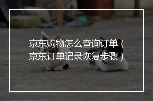 京东购物怎么查询订单（京东订单记录恢复步骤）