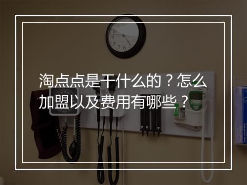 淘点点是干什么的？怎么加盟以及费用有哪些？