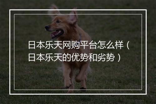 日本乐天网购平台怎么样（日本乐天的优势和劣势）