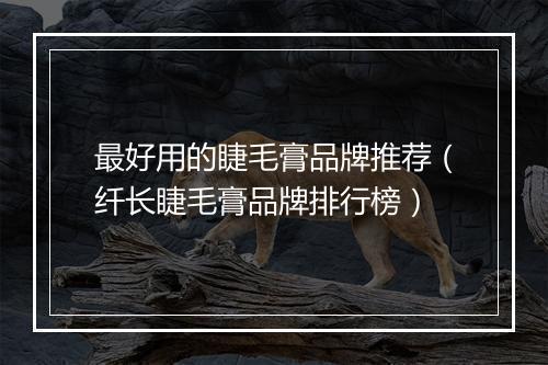 最好用的睫毛膏品牌推荐（纤长睫毛膏品牌排行榜）