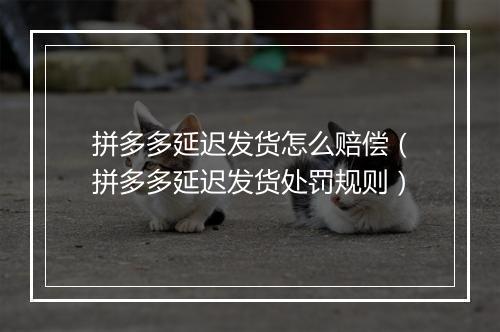 拼多多延迟发货怎么赔偿（拼多多延迟发货处罚规则）