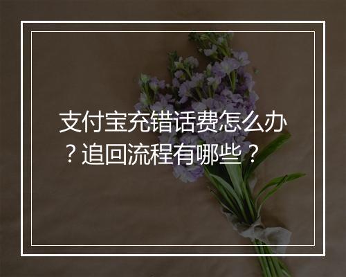 支付宝充错话费怎么办？追回流程有哪些？