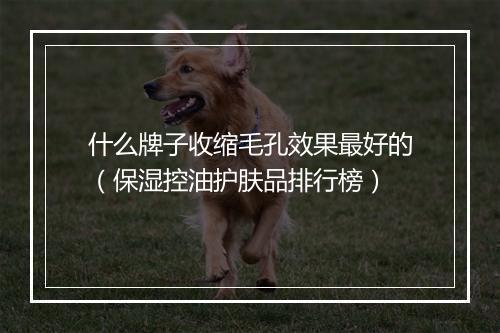 什么牌子收缩毛孔效果最好的（保湿控油护肤品排行榜）