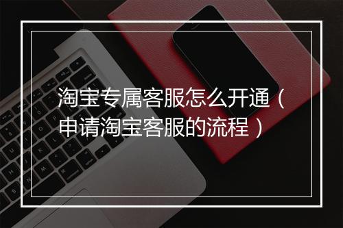 淘宝专属客服怎么开通（申请淘宝客服的流程）