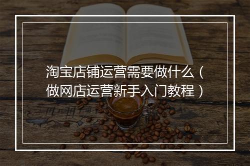 淘宝店铺运营需要做什么（做网店运营新手入门教程）