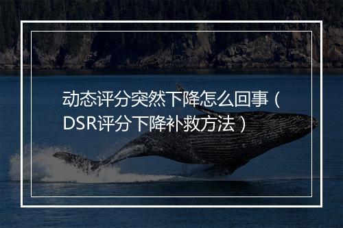 动态评分突然下降怎么回事（DSR评分下降补救方法）