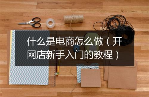 什么是电商怎么做（开网店新手入门的教程）