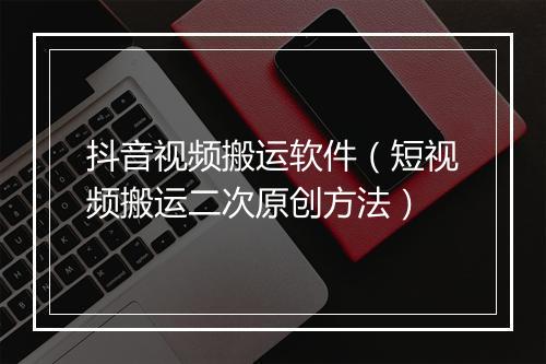 抖音视频搬运软件（短视频搬运二次原创方法）