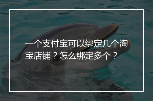一个支付宝可以绑定几个淘宝店铺？怎么绑定多个？