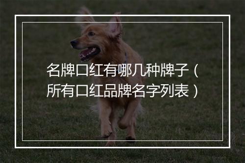 名牌口红有哪几种牌子（所有口红品牌名字列表）