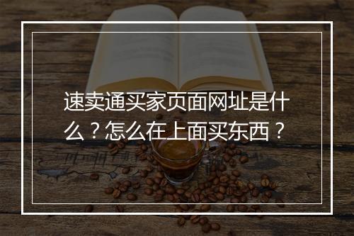 速卖通买家页面网址是什么？怎么在上面买东西？