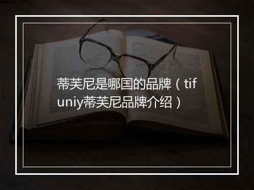 蒂芙尼是哪国的品牌（tifuniy蒂芙尼品牌介绍）