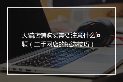 天猫店铺购买需要注意什么问题（二手网店的挑选技巧）