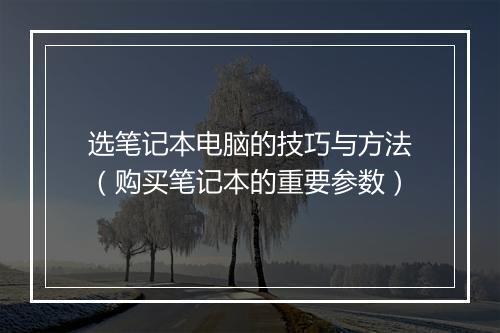 选笔记本电脑的技巧与方法（购买笔记本的重要参数）