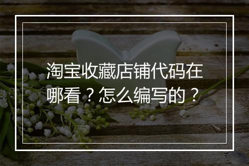 淘宝收藏店铺代码在哪看？怎么编写的？