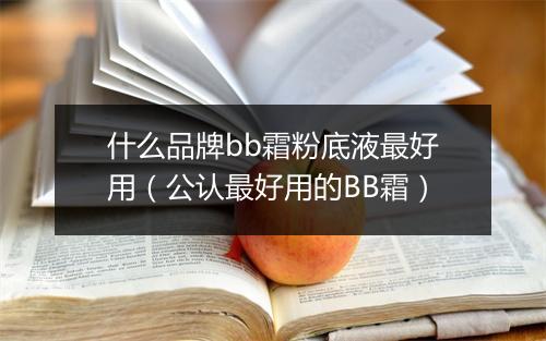 什么品牌bb霜粉底液最好用（公认最好用的BB霜）