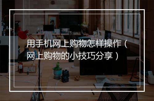 用手机网上购物怎样操作（网上购物的小技巧分享）