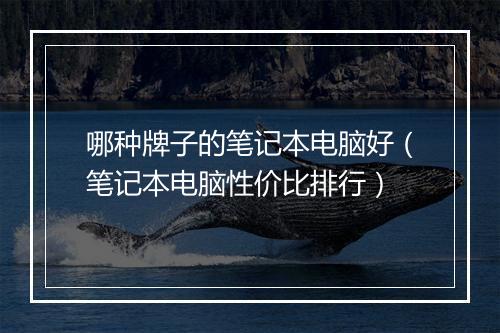 哪种牌子的笔记本电脑好（笔记本电脑性价比排行）