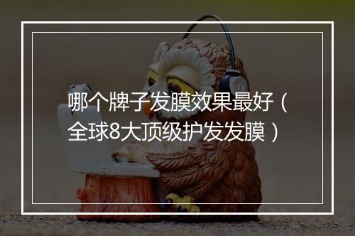 哪个牌子发膜效果最好（全球8大顶级护发发膜）