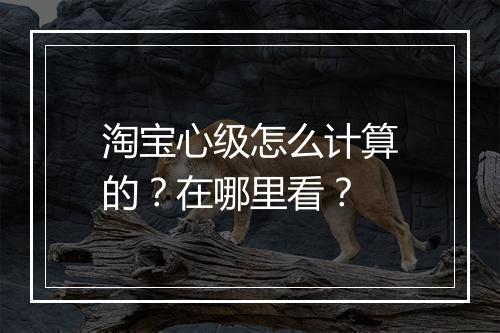 淘宝心级怎么计算的？在哪里看？