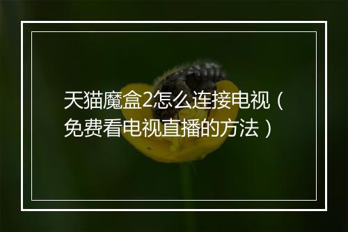 天猫魔盒2怎么连接电视（免费看电视直播的方法）
