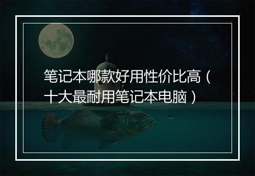 笔记本哪款好用性价比高（十大最耐用笔记本电脑）