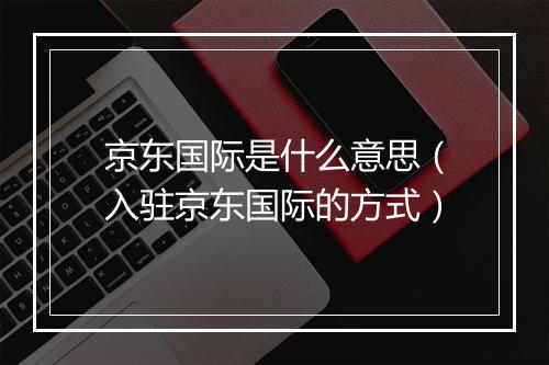 京东国际是什么意思（入驻京东国际的方式）