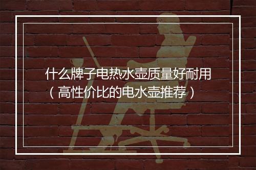 什么牌子电热水壶质量好耐用（高性价比的电水壶推荐）