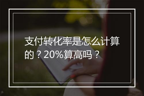 支付转化率是怎么计算的？20%算高吗？