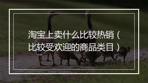淘宝上卖什么比较热销（比较受欢迎的商品类目）