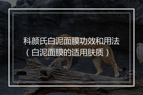 科颜氏白泥面膜功效和用法（白泥面膜的适用肤质）