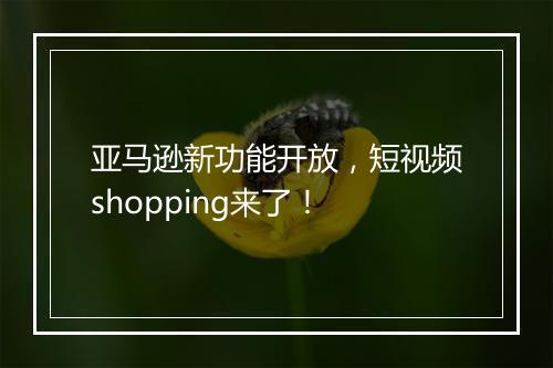 亚马逊新功能开放，短视频shopping来了！