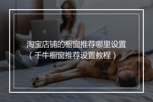 淘宝店铺的橱窗推荐哪里设置（千牛橱窗推荐设置教程）