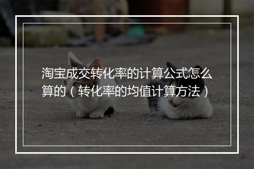 淘宝成交转化率的计算公式怎么算的（转化率的均值计算方法）