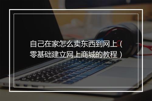 自己在家怎么卖东西到网上（零基础建立网上商城的教程）
