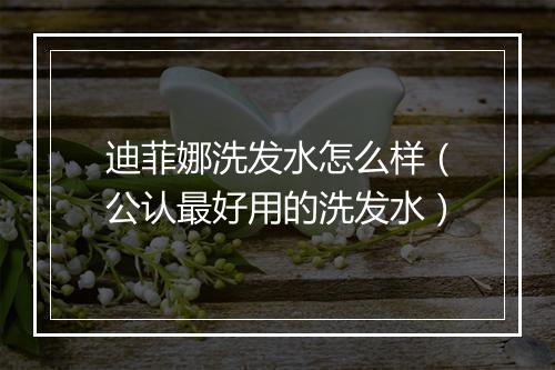 迪菲娜洗发水怎么样（公认最好用的洗发水）