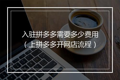 入驻拼多多需要多少费用（上拼多多开网店流程）