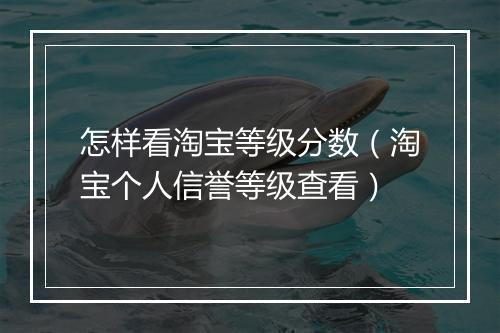 怎样看淘宝等级分数（淘宝个人信誉等级查看）